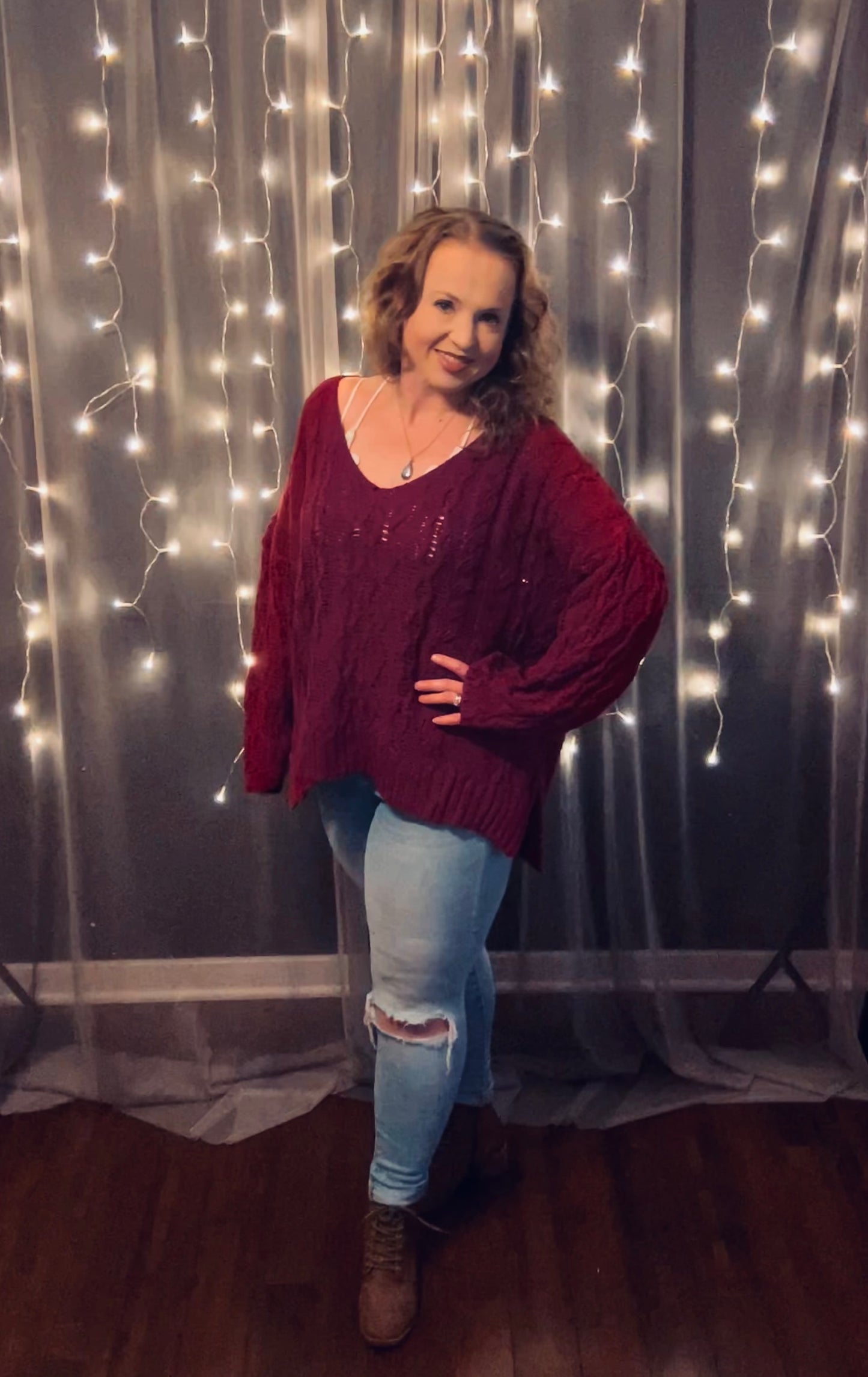 Oversized V-Neck Pullover