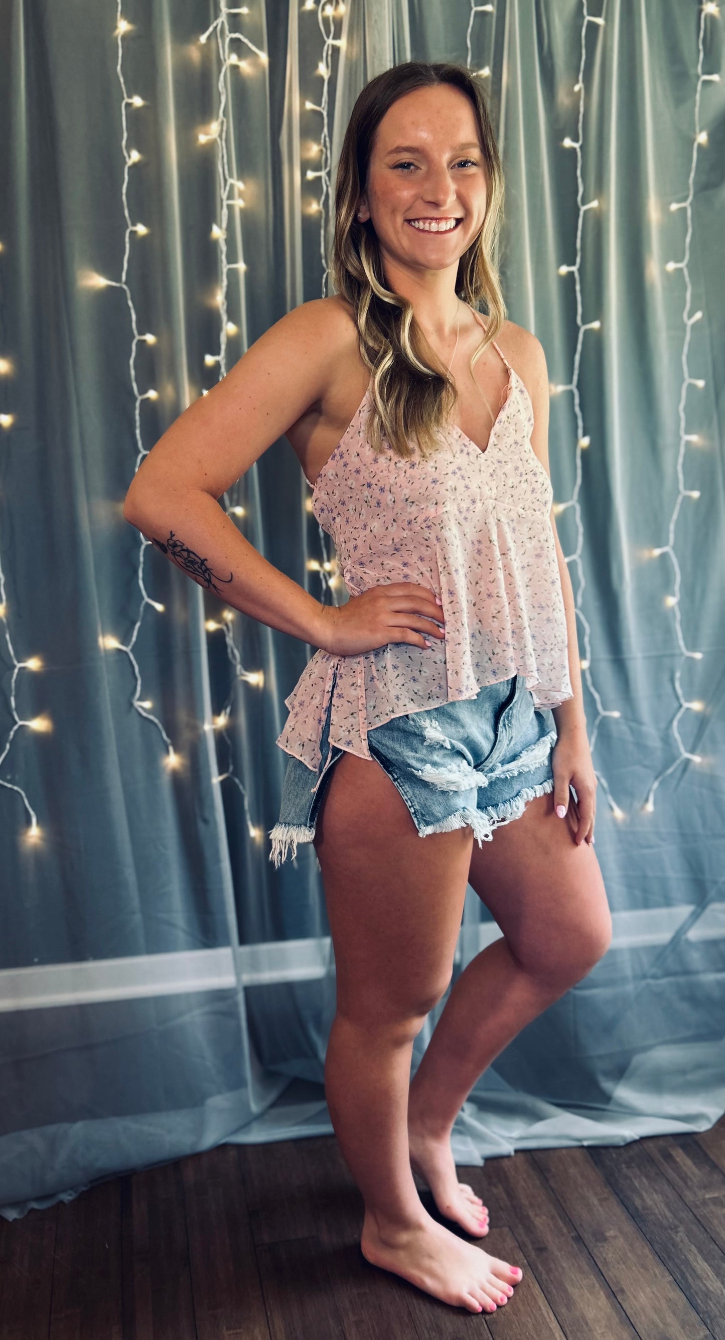 Criss-Cross Floral Cami