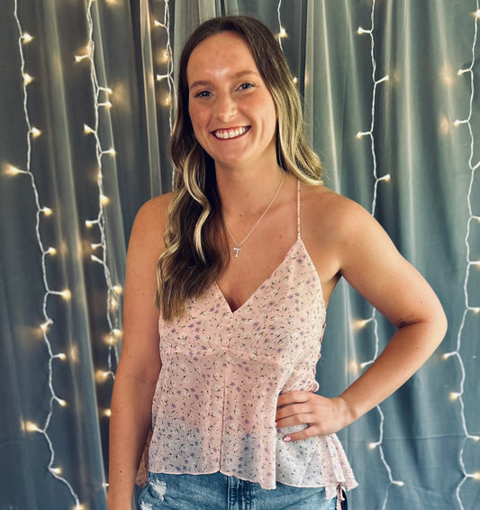 Criss-Cross Floral Cami