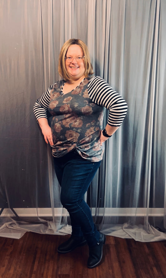 Floral Cinched Top