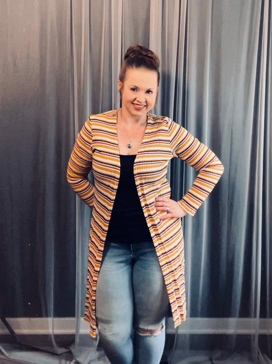 Mustard Striped Duster