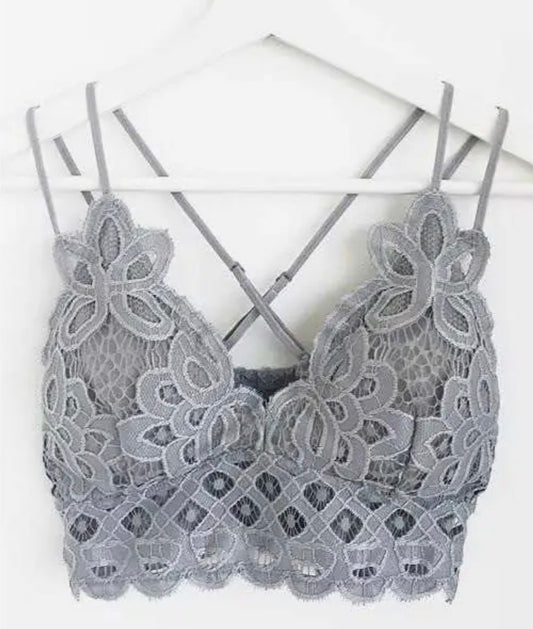 Lace Bralette in Gray