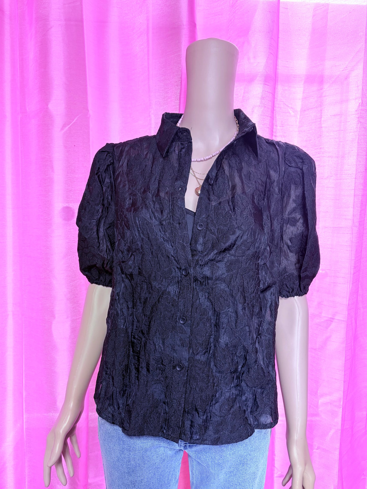 Patterned Puff Sleeve