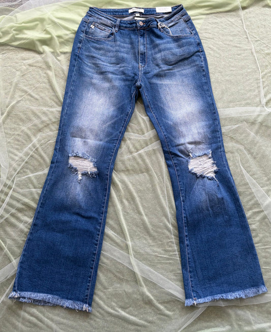 Distressed Boot Cut Jeans
